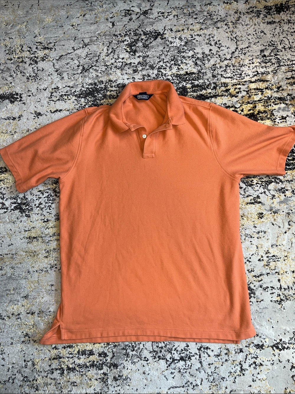 Lands' End Men's Orange Polo Shirt